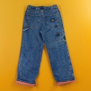 Guide Series Flannel Lined Jeans Mens 32x32 Blue Carpenter Workwear Y2K Baggy